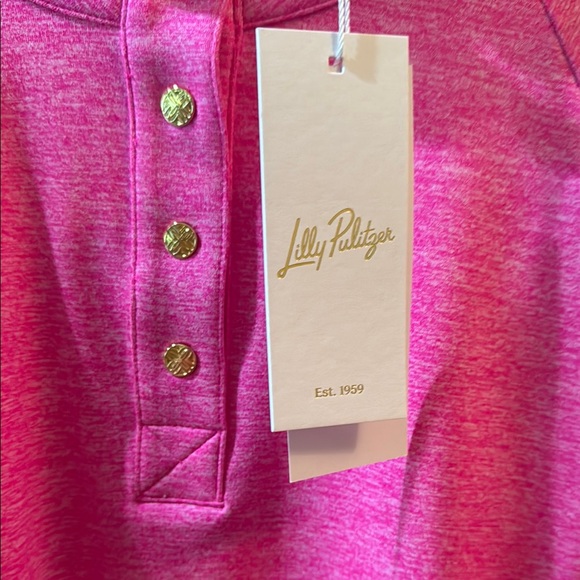 Lilly Pulitzer Fuchsia Henley Top - Picture 2 of 6